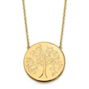14k Yellow Gold Polished Tree of Life 18 in Necklace for Women 3.07g