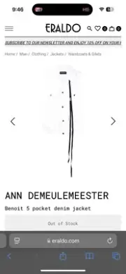 ANN DEMEULEMEESTER Benoit 5 pocket denim jacket