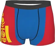 [FSCEV] Men's Boxer Shorts Mongolian Flag Soft Elastic Everyday Boxer Shorts Black M, Black, M