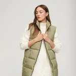 【SUPERDRY】女裝 保暖背心 LONGLINE QUILTED GILET(綠)