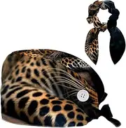 [YTYVAGT] Scrub Caps Women,Scrub Hats Suitable for Women,Animal Portrait Leopard