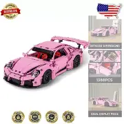 Pink Sports Car Building Blocks Set - 1388 PCS Collectible Model for All Ages