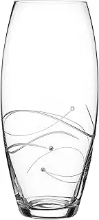 [DIAMANTE] Spiral Large Hand Cut Crystal Barrel Vase with Swarovski Crystals - 30cm