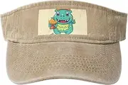 [RLDOBOFE] Sun Visor Hat Adjustable Empty Top Baseball Cap Monster holding trophy Sun Hats for Women Men Sports Hats Summer Beach Cap