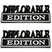 Pair Deplorable EDITION emblem 3D Fender Badge Metal Decal Car Truck
