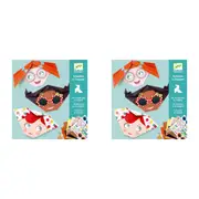 2x Djeco Pretty Faces Origami Kids/Children Art/Craft Folding Activity Kit 4y+