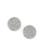 Diamond Disc Stud Earrings in 14K White Gold, 1.0 ct. t. w. OS