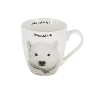 【YU Living 信歐傢居】俏皮動物造型陶瓷馬克杯 早餐咖啡杯 600ml(8款圖樣/白色)