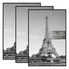 24x36 Poster Frame Black 3 Pack Scratch-Proof Picture Frames 24 x 36 for