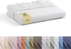 100% Cotton Percale Fitted Sheet Full Size, White, 1 Deep Pocket Fitted Sheet,
