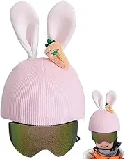 Snowboard Helmet Cover - Cute Snowboard Helmet Knitted Cover,Adjustable Fits Skiing Supplies for Women,Men, Kids, Teens, Adults