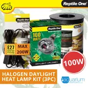Reptile One Halogen Daylight Heat Lamp Kit 100W (3pc)