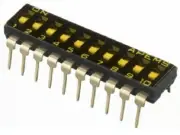 Apem DIP SWITCHES 18Pcs 10-Positions 10PST Through Hole, Recessed,Top Side Lever