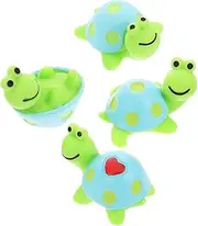 TOBBOMEY 4pcs Miniature Turtle Resin Art Sculptures Cute Dashboard Monitor Decor for Turtle Collectors Creative Keycap Charms Desk Accessories for Small Spaces