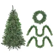 Northlight 4 Piece Artificial Winter Spruce Christmas Tree Wreath Garland Set