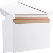 LDXDRU 50 Pack A4 Size White Cardboard Envelopes, 323 x 229mm Peel and Seal Rigid Mailers, 250gsm Hardback Mailer Envelopes for Posting and Mailing