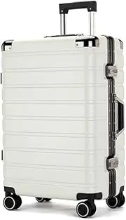 [YYW] Carry On Suitcase, Cabin Suitcase with TSA Lock, PC Hard Shell Lightweight Airline Approved Luggage (White,20 inches/54x34x22cm), White, Carry-On 20-Inch, Modern