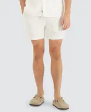 [Nomadic Paradise] Seaside Linen Shorts White S