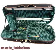 Good Quality Beautiful Pro. 4/4 Wooden Two Double Violin Case+free strings set