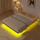 Floating Bed Frame with LED Light,Metal Platform Bed Frame with Heavy Duty Steel