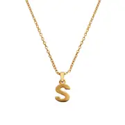 Culturesse 50cm Initial S Pendant 24K Gold Plated Necklace Fashion Jewellery