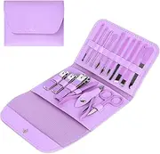 Kowca 16-Piece Manicure Set Nail Clippers Nail Kit Nail Tools Grooming Kit Nail Clippers for Men and Women Nail Cutter Pedicure Tools for Feet with PU Leather Case Manicure Set Dollar