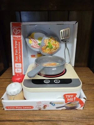 Hape Fun Fan Fryer Kitchen Playset with Stove Fan for Ages 3 and Up, 8 Pieces