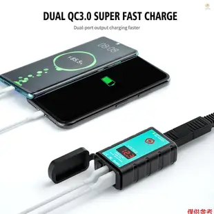 Casytw 摩托車 USB 充電器雙 USB 摩托車快速充電 3.0 帶電壓表 1.4m OT 延長線適用於 DC12