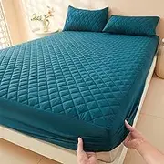 Mattress Protector Waterproof Mattress Pad Cover, Soft Breathable 11 inches Deep Pocket for Adult Teenager Bedroom, College Dorm(Dark Green,200x200cm(79x79inch))