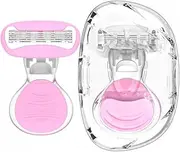 2024 New Women's Short Handle Razor with Five Blades, Can Remove Excess Body Hair From Arms, Legs, Underarms, Private Areas, Etc. Reusable, With Replaceable Razor Heads (A)