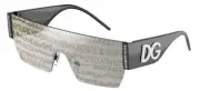 Dolce & Gabbana DG2233 3277K1 43 Unisex Shield Sunglasses - Black Frame, Silver
