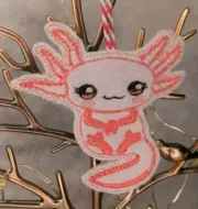 Felt Axolotl Christmas Hanging Decoration