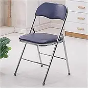 Padded Folding Metal Folding Stacking Chairs Foldable Office Chair Fold Chair Black (Color : Blue A, Size : Set of 4)