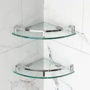 Corner Shower Shelf Bathroom Shelves Glass Wall Mounted With 304 Stainless Steel