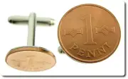 Cufflinks Coin Authentic"" 1 Penni ""