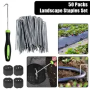 Garden Stakes Staples Securing U Shaped Weed Membrane Pins Ground Spikes Pegs