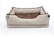 Pet Dog Bed Soft Comfortable Medium & Large Dog Kennel with Deachable Dog Bed, Sturdy and Durable/Beige/Two Sizes (Size : 90x68x23cm)