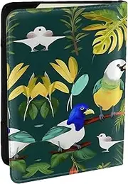 [JEJEA] Tropical Birds and Plant Leaf Print Travel Organizer Credit Cards Case Passport BookPassport Holder Cover Wallet forTraveling,, Black, One Size