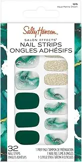 Sally Hansen Salon Effects, Aqua Marine Dream​, Nail Strips, No UV Light Needed, No Dry Time, Long-Lasting, Non-Damaging, No Chipping