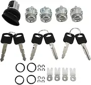 Lock Cylinder, Car Door Lock Key Set Compatible with Ford Excursion 2000-2005, 1L3Z 11582 A Replacement, Ignition Switch Lock Cylinder Kit