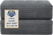 2 Pack Extra Large Bath Towels 90 x 180 cm, JOMWEN Oversize Towel Microfiber Bath Sheet, Super Absorbent Bathroom Towel Set, Quick Dry Shower Towels for Home, Hotel, Dorm, Spa, Shower, Gym