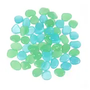 Glowing Stones 100 Pcs Glow in the Dark Rocks Fish Tank Decor Light Blue-Green