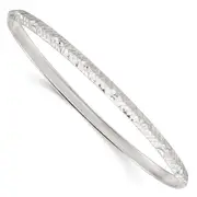 Sterling Silver Diamond Cut Slip-On Bangle