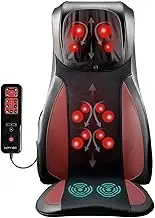HOMASA Back & Neck Massage Chair Cushion Massager Seat Pad Vibration Shiatsu Full Body With Heat Deep-Kneading Nodes For Office Home Red