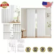 Versatile Pinch Pleated Curtains Set, Light Filtering White Drapes, 40"W x 95"L