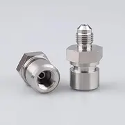 AC PERFORMANCE 3/8 x 24 Male to M10 x 1.0 Inverted Flare Adapter for Brake Line, Stainless Steel, Pack of 2
