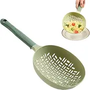 Cooking Silicone Scoop - Pasta Colander Spoon Strainer - Multifunction Cooking Strainer, Vegetable Fruit Drain Basket for Spaghetti, Noodle, Pasta, Dumplings