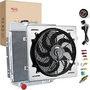 EGINCOOLER 3 Row Aluminum Radiator for 1964-1966 Ford Mustang / 1960-1965 Falcon 5.0L V8 AT/MT with Fan Shroud & Relay 60 61 62 63 64 65 66