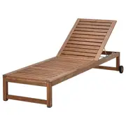NÄMMARÖ sun lounger, outdoor light brown stained