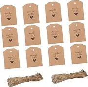 Anneome 100pcs Paper Present Decorating Tags DIY Wishing Labels for Baking Durable and Convenient Packaging Labels for Bottles Boxes and Decor